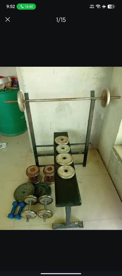 Bench press, different dumbell and different weights plates for sale