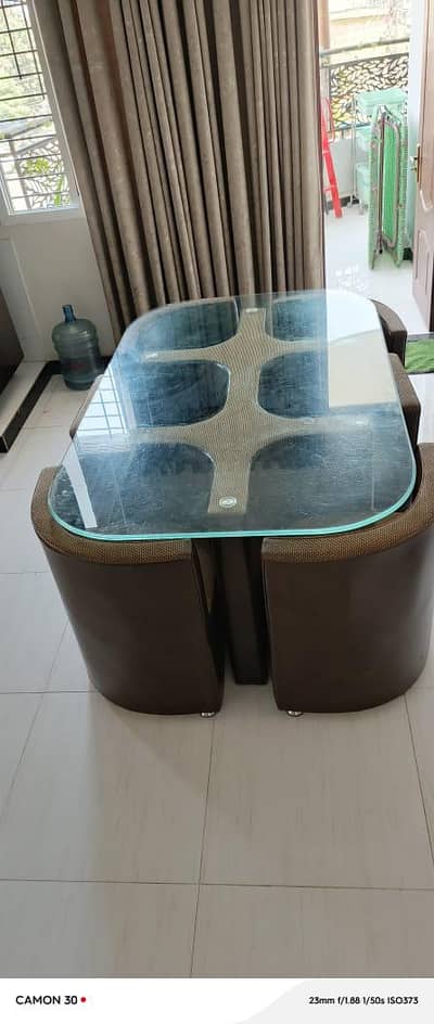6 seater leather dinning table