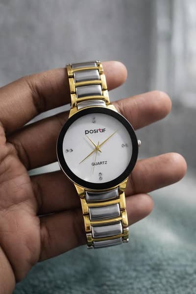 Positif Quartz Stylish Watch – Golden & Silver – Excellent Condition