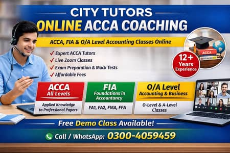 Online ACCA Coaching | FIA | O/A Level Accounting | Experienced Tutor