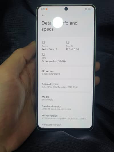Redmi Turbo 3     12+256
