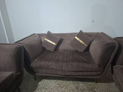 7 seater sofa along with cushions