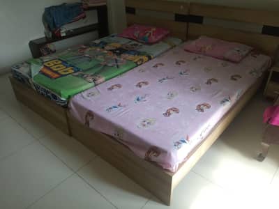 2 single bed with molti foam mattress