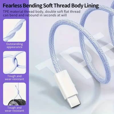 Type-C Fast Charging Cable – 1m – Bulk Sale – iPhone/Samsung/Xiaomi