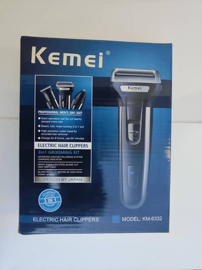 kemei 3-in-1 Shaving Machine  Grooming kit with 6- month warranty