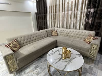 7 seater l shaped with table