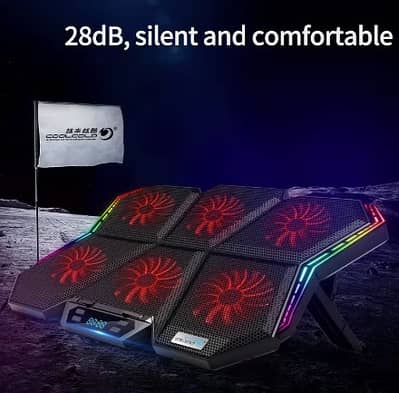 COOLCOLD 6 FANS +/-2900RPM ADJUSTABLE COOLING PAD STAND FOR 17 LAPTOPS