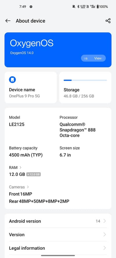 OnePlus 9 pro 12/256 good condition no shid dot
