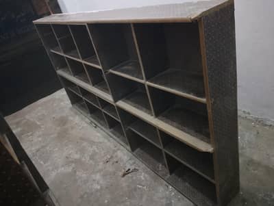 Wooden Display Shelves / Shop Storage Almari / Heavy Duty Compartment
