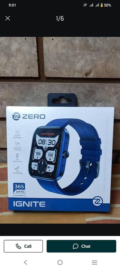 zero ignite smart watch blue color