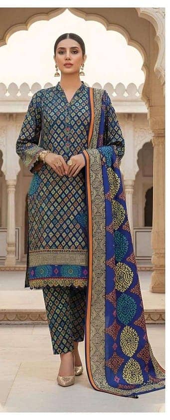 Girls Summer 3-Piece Unstitched Dress – Premium Quality Fabric