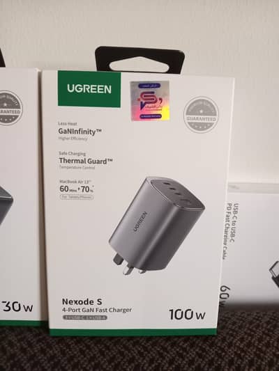 ugreen 100w and 30w gan chargers and charging cable