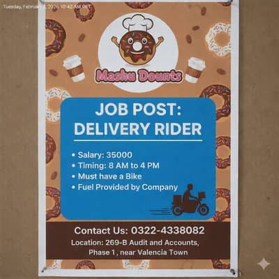 Delivery Rider Required