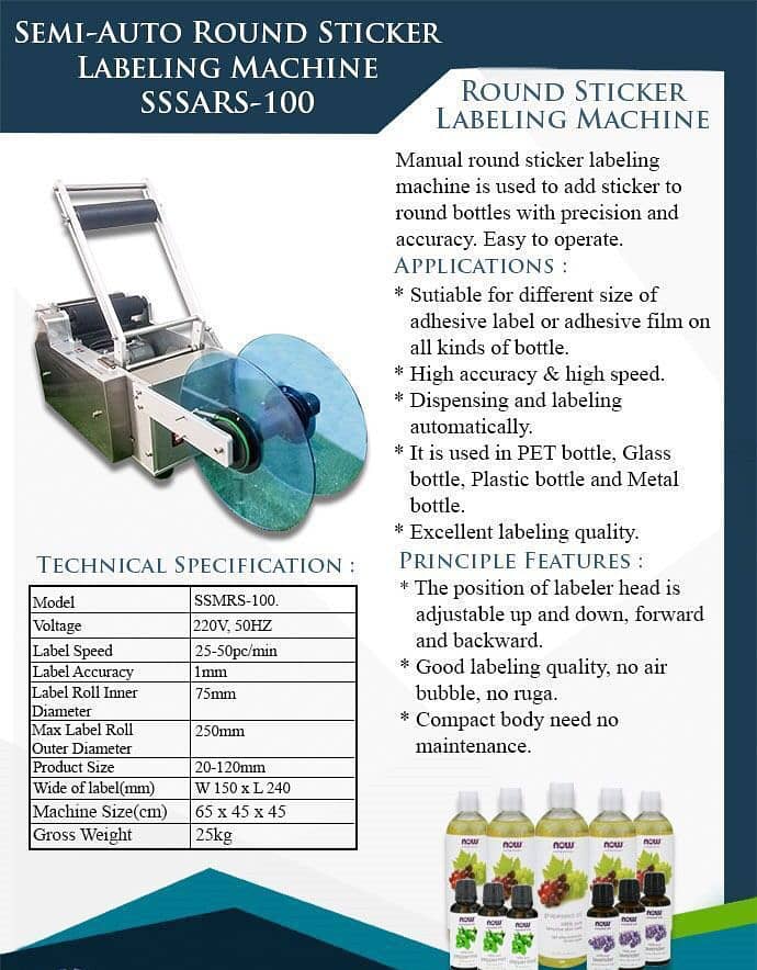 Semi Automatic Rounded bottle Labeling Machine 1
