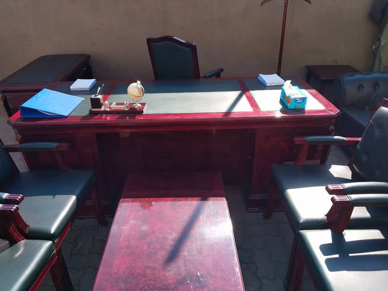 EXECUTIVE TABLE, CHAIRS, SIDE TABLE 6