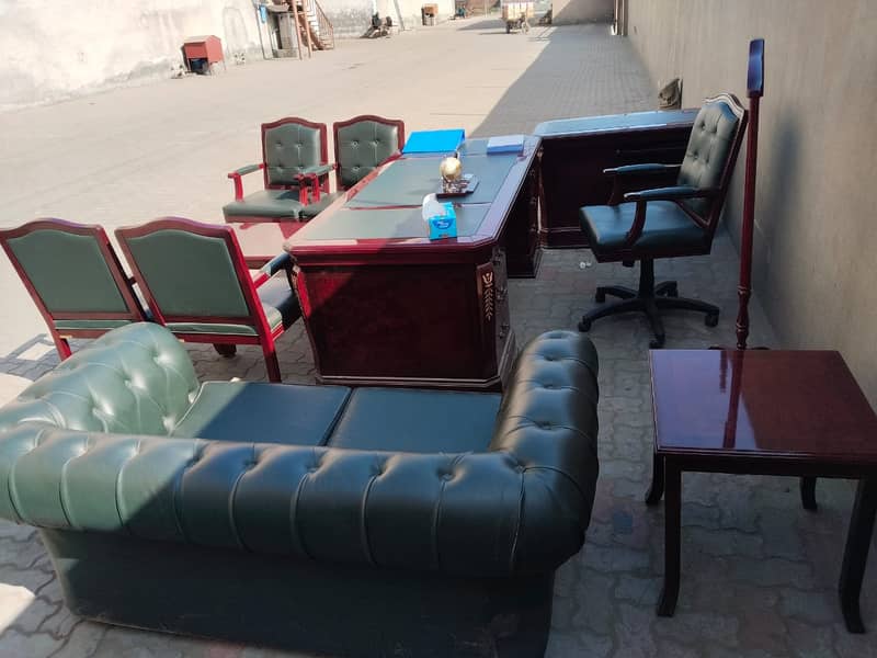 EXECUTIVE TABLE, CHAIRS, SIDE TABLE 10