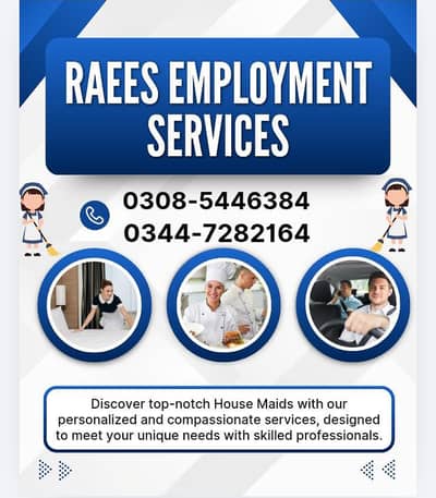 Baby Sitter , Nurse, Nanny , Drive, Chef, Maids , Couple , House maid