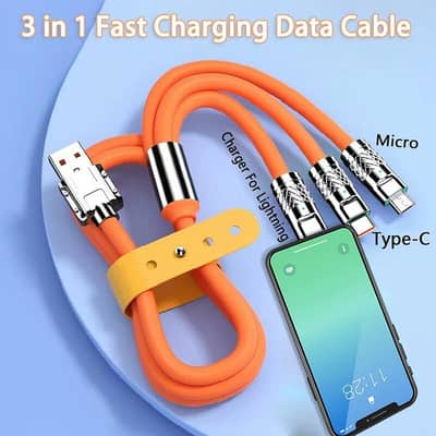 3 in 1 different types of USB charging cable