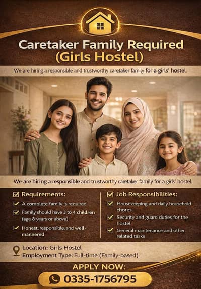 Full Family for Cleaning and management of Girls Hostel