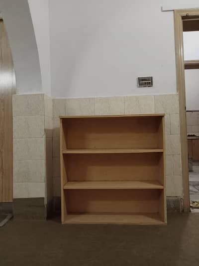 wooden shelves