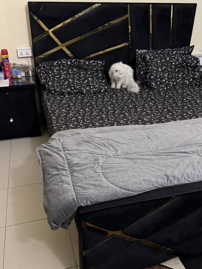Wooden Bed Set with 2 side tables for sale