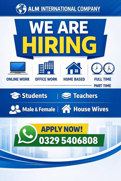 we are hiring /part time-full time job available