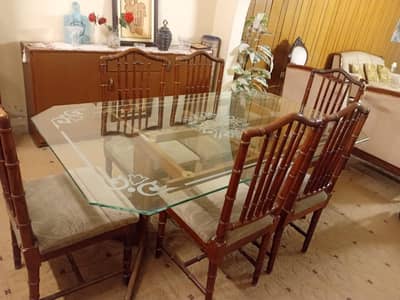 6 chairs dining table (sheesham wood)