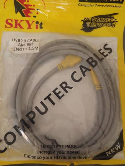 USB 2.0 Printer Cable AM-BM 1.5m | SKYit | New Sealed