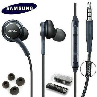 AKG Universal In-Ear Handfree Earphones for Android Devices with 3.5mm Jack, Tuned by Samsung, 10mm Driver, Black Color