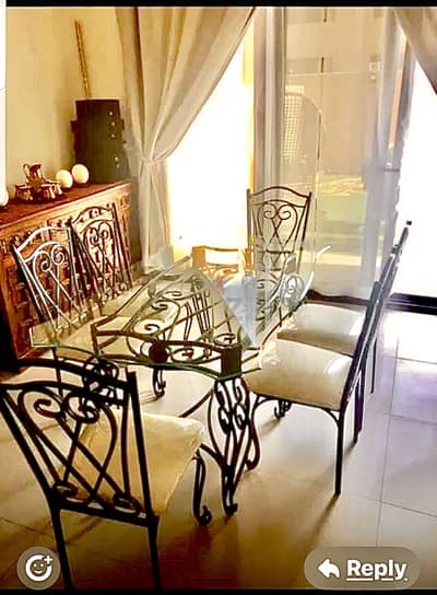 Dubai imported dining with 6 chairs and showcase