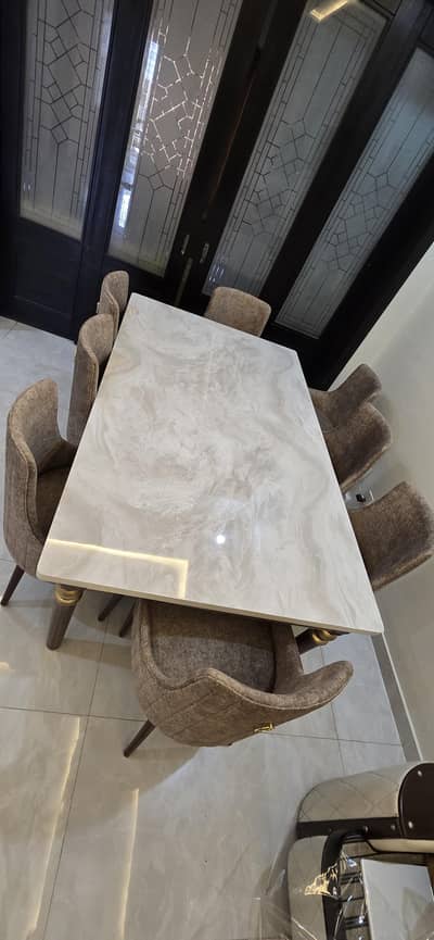 Dinning table with 8 chairs set