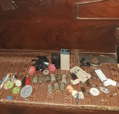 Small DC Motors and Mechanical Parts for DIY Projects.
