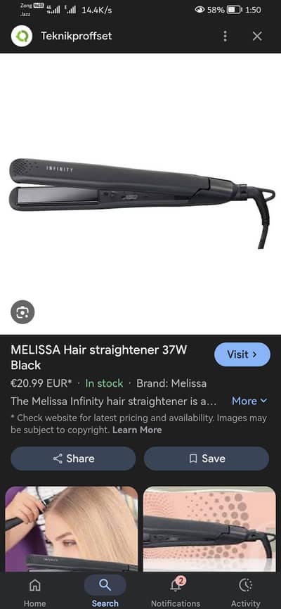 Melissa Hair Straightener