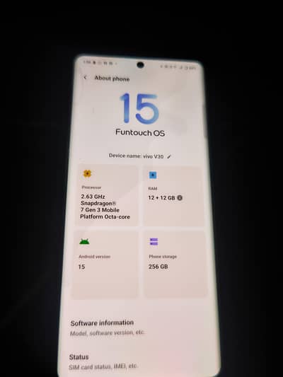 VIVO V30 5G (ram 24 gb + storage 256gb)