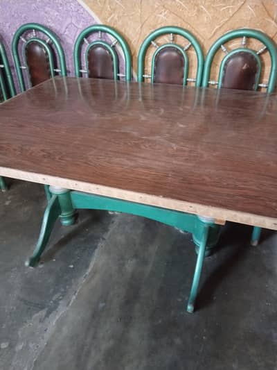 dining table and dining chairs