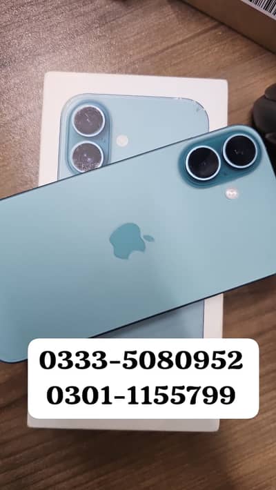 Apple iPhone 16 / TEAL - NON PTA 128GB (98%) / Battery Health w/t Box
