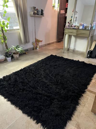 Black fur carpet