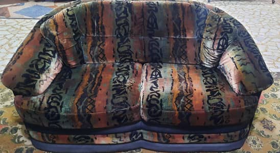 Wooden Velvet Cloth 7 Seater Sofa Sets