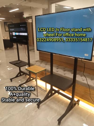 lcd trolley stand with wheels led tv with wall mount