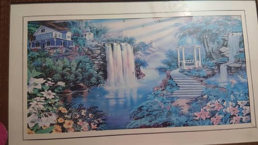 Enchanting Fantasy Landscape Framed Wall Art – Jewel Accented