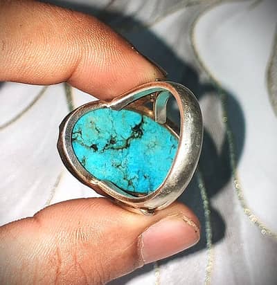 Shajri hussaini feroza stone with silver ring