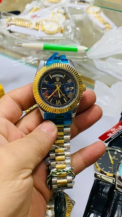 Rolex Inspired Day-Date Luxury Men's Watch - Two-Tone Gold & Silver