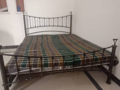 Used Iron Double Bed with Mattress B17 Islamabad