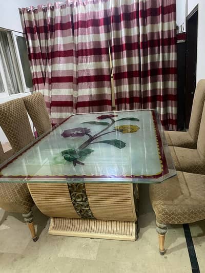 dining with 6 chairs good condition urgent for sale