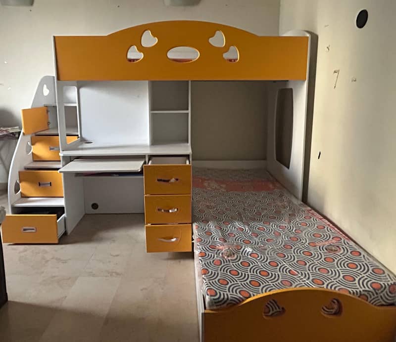 wooden Bunk bed/Kids bed/bunker bed with study table 0