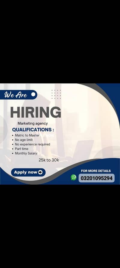 Male and female jobs required