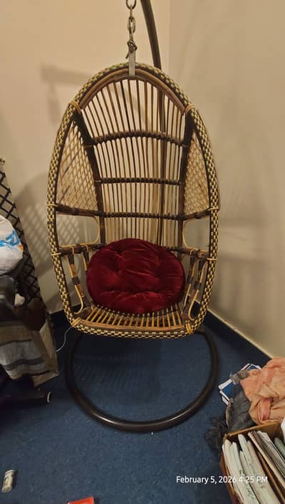 Full Size Jhoola Egg Swing Cane Hammock