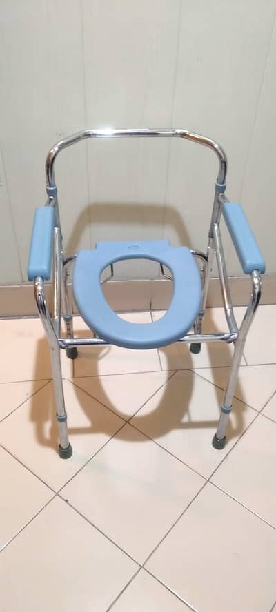 Mobile Commode Chair (With Wheels & Arm Support)