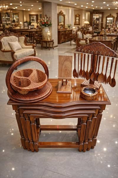 4 pieces tabal set dry fruit plate mobile stand spoon set astray