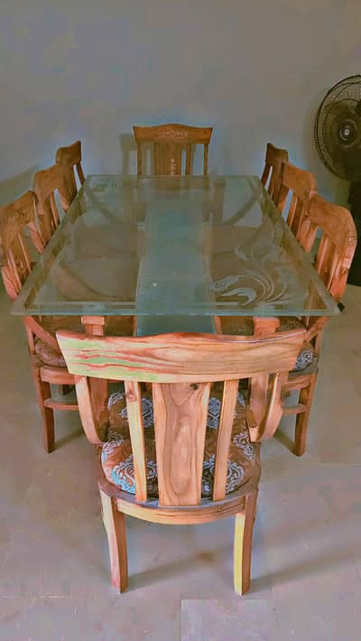 Sheesham Wood Dining Table with 8 Chairs